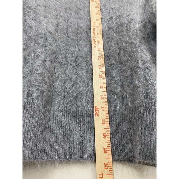 J.Crew Brushed cashmere shrunken cable-knit crewneck Long Sleeve sweater Size M - Picture 8 of 9